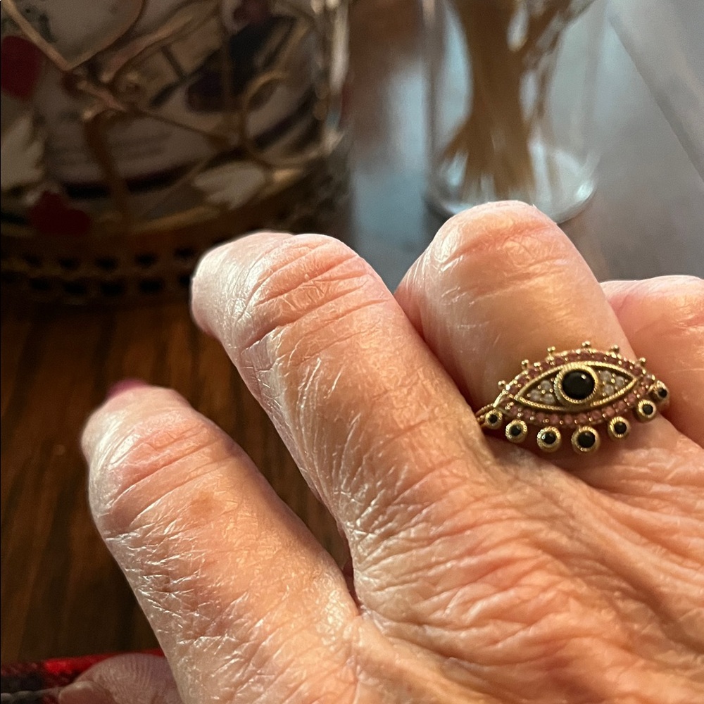 Gold Eye Design Ring by Judith Ripka looks new gently worn